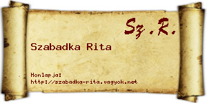 Szabadka Rita névjegykártya